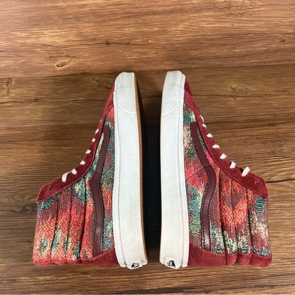 VANS SK8-Hi‎ Red Suede Sneakers Women’s Size 9.5 Lace Up Shoes